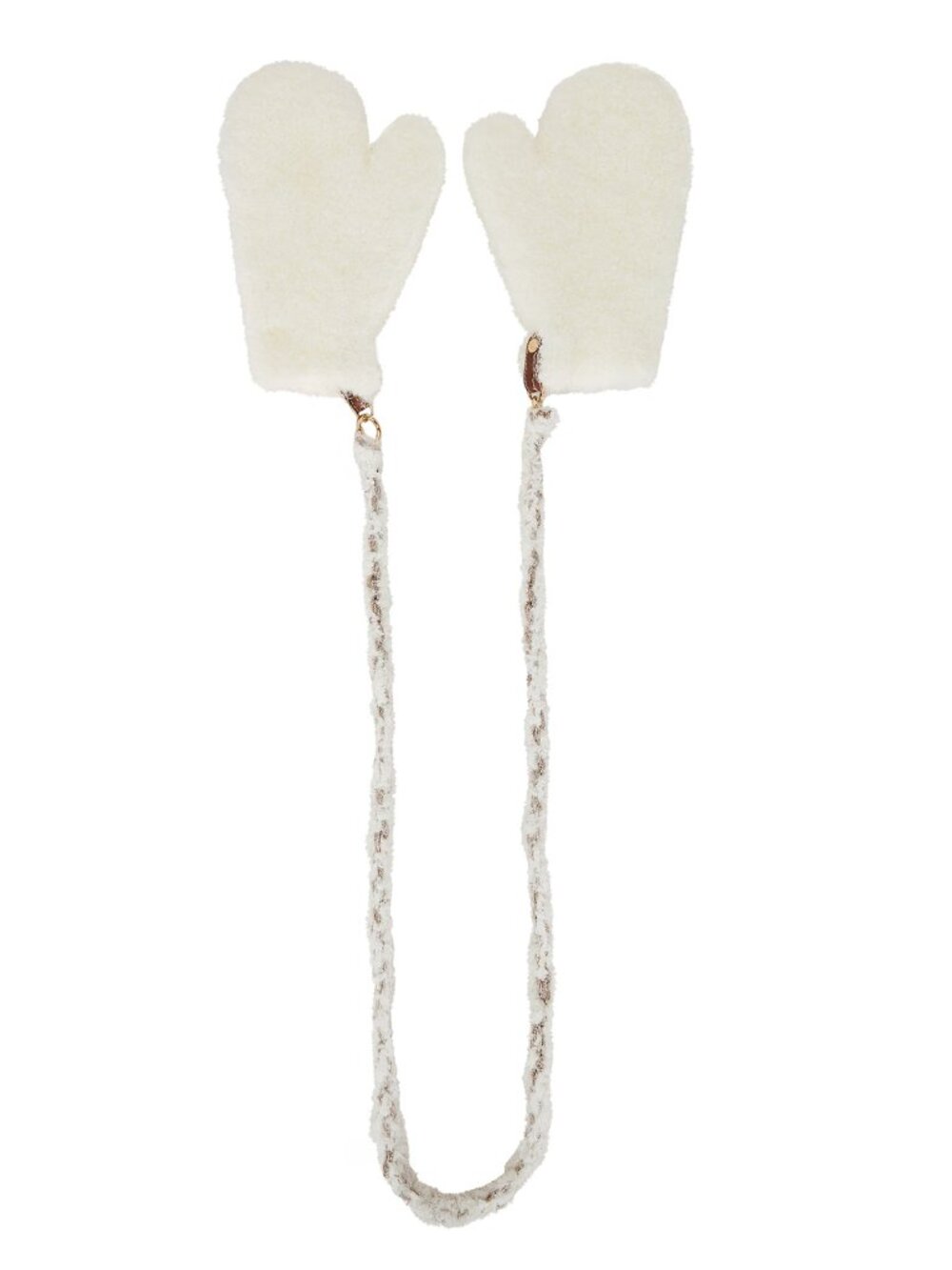 NEW My Beachy Side Talia Gloves in Coconut Cream White Furry Fur Mittens Mits - Picture 2 of 2